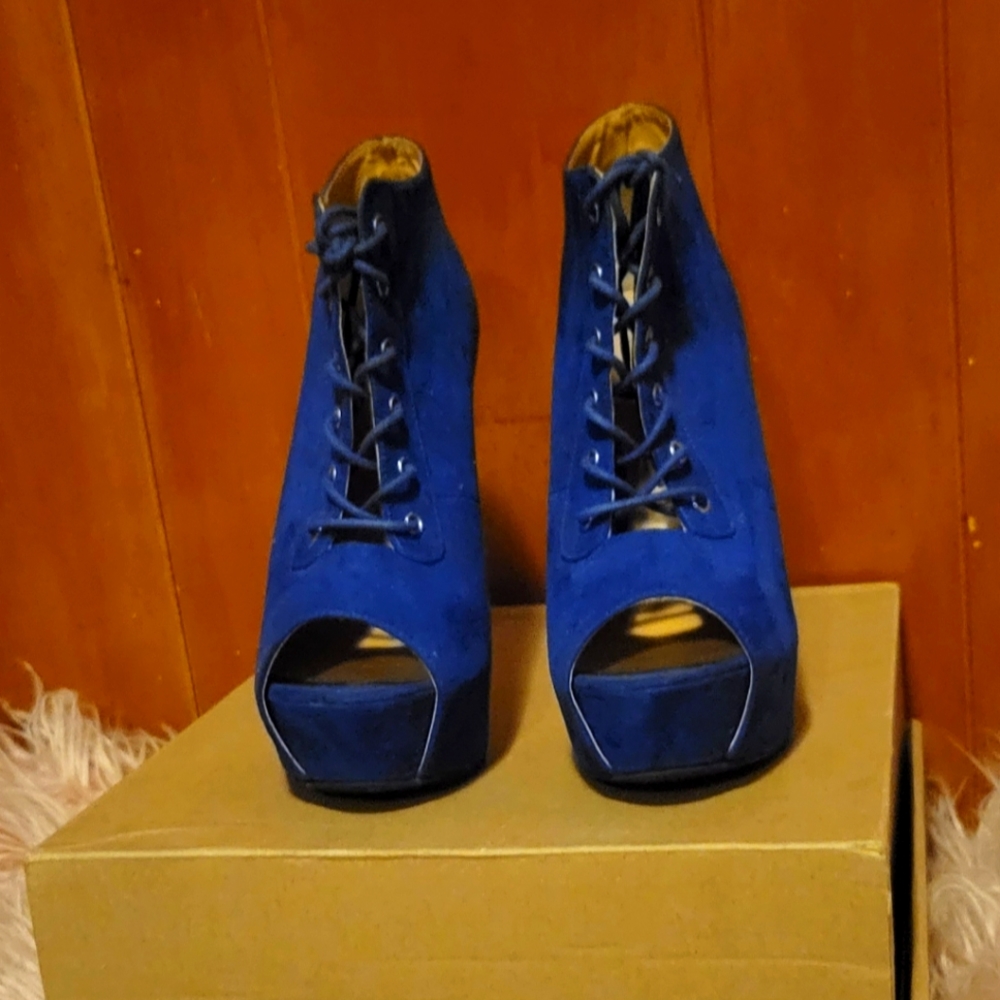 Royal blue boots